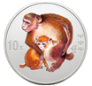 2004中国甲申（猴）年金银纪念币1盎司圆形银质彩色纪念币